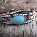 Amazonite 3 Strands Wrap Bracelet