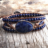 Sodalite 3 Strands Wrap Bracelet