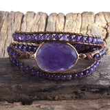 Amethyst 3 Strands Wrap Bracelet