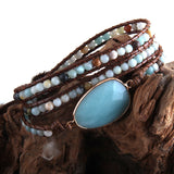 Amazonite 3 Strands Wrap Bracelet