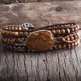 Picasso Jasper 3 Strands Wrap Bracelet